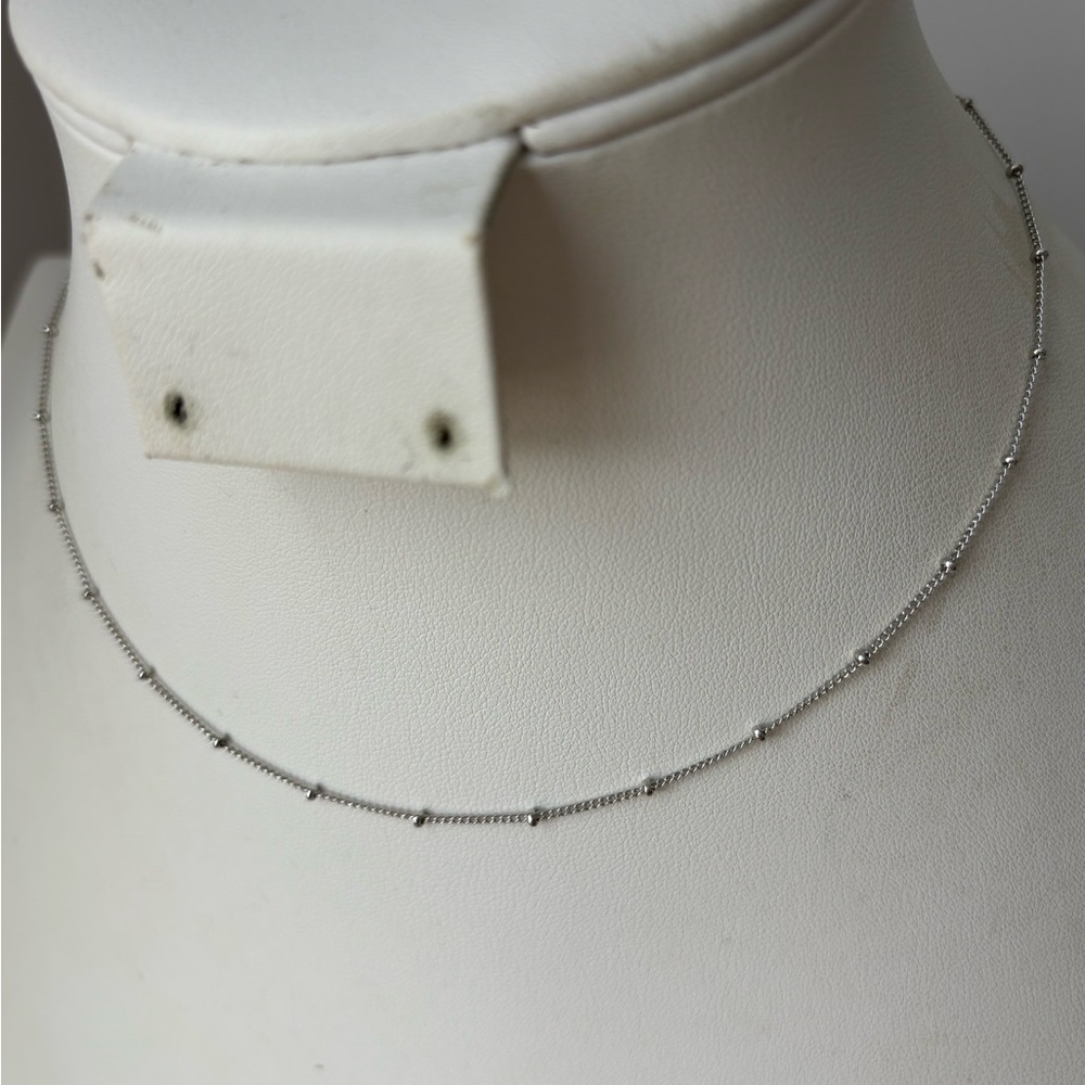 Stations Silver Tone Chain Necklace/ Wear By Itself or With Other Chains